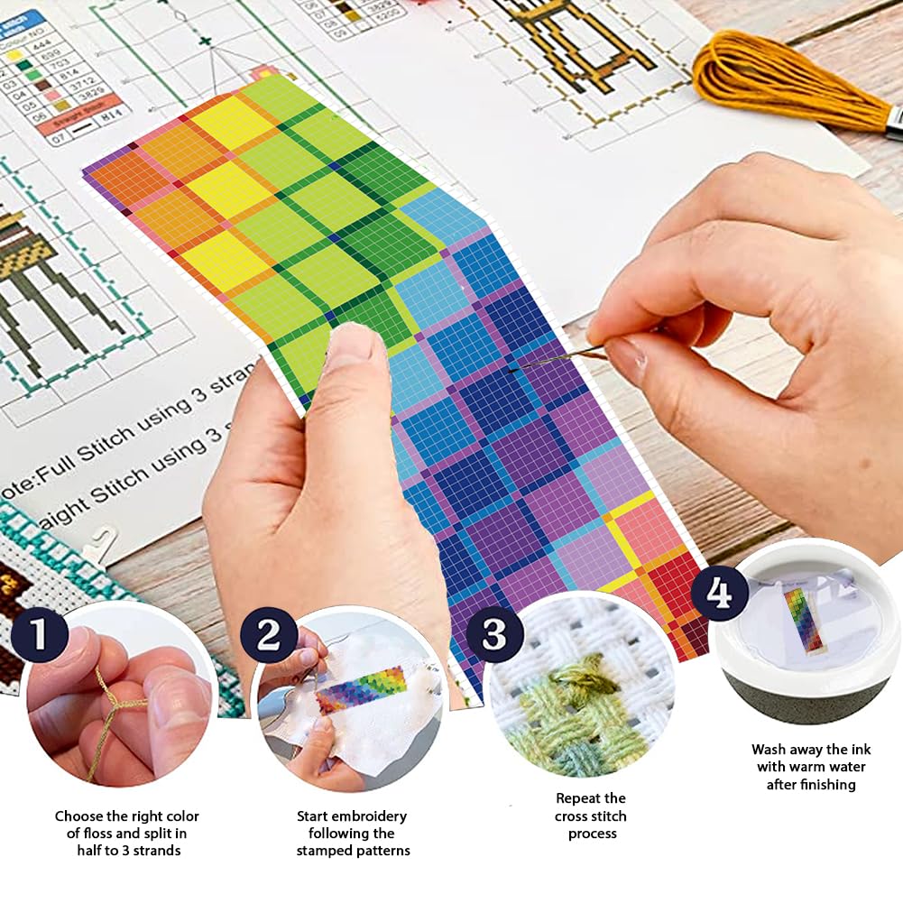 FREEBLOSS Cross Stitch Bookmark Kits - 6 Sets -4