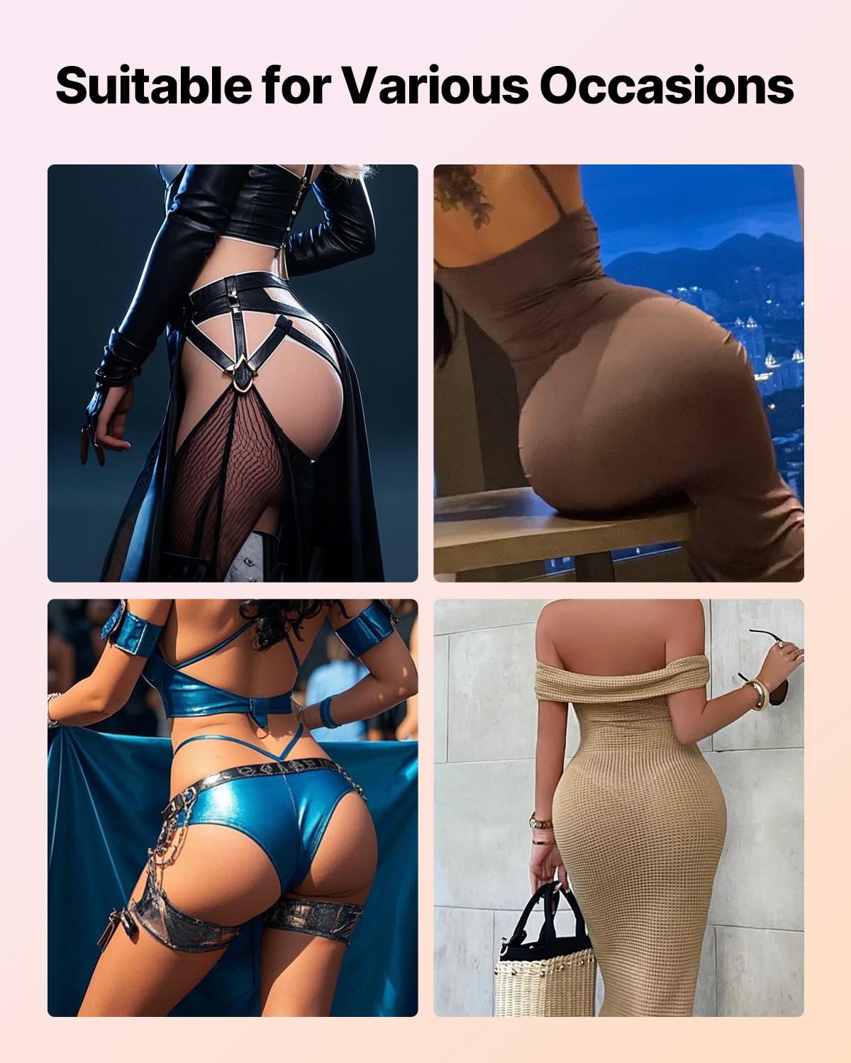 VEVOR Sztuczne silikonowe majtki biodrowe do Cosplay sztuczne pośladki podnoszenie bioder Crossdresser karnawał Cosplay materiał silikonowy, kolor brązowy