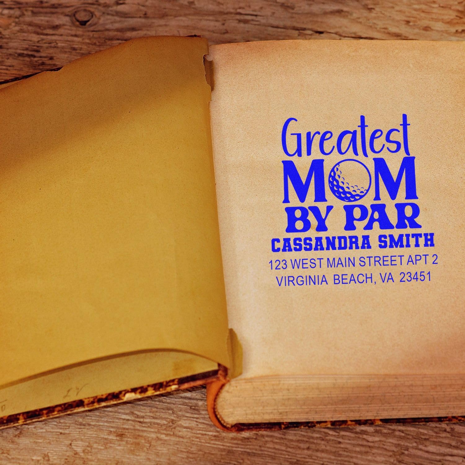Portable Golfing Mom Tribute Slim Pre-Inked Rubber Stamp - for Packaging