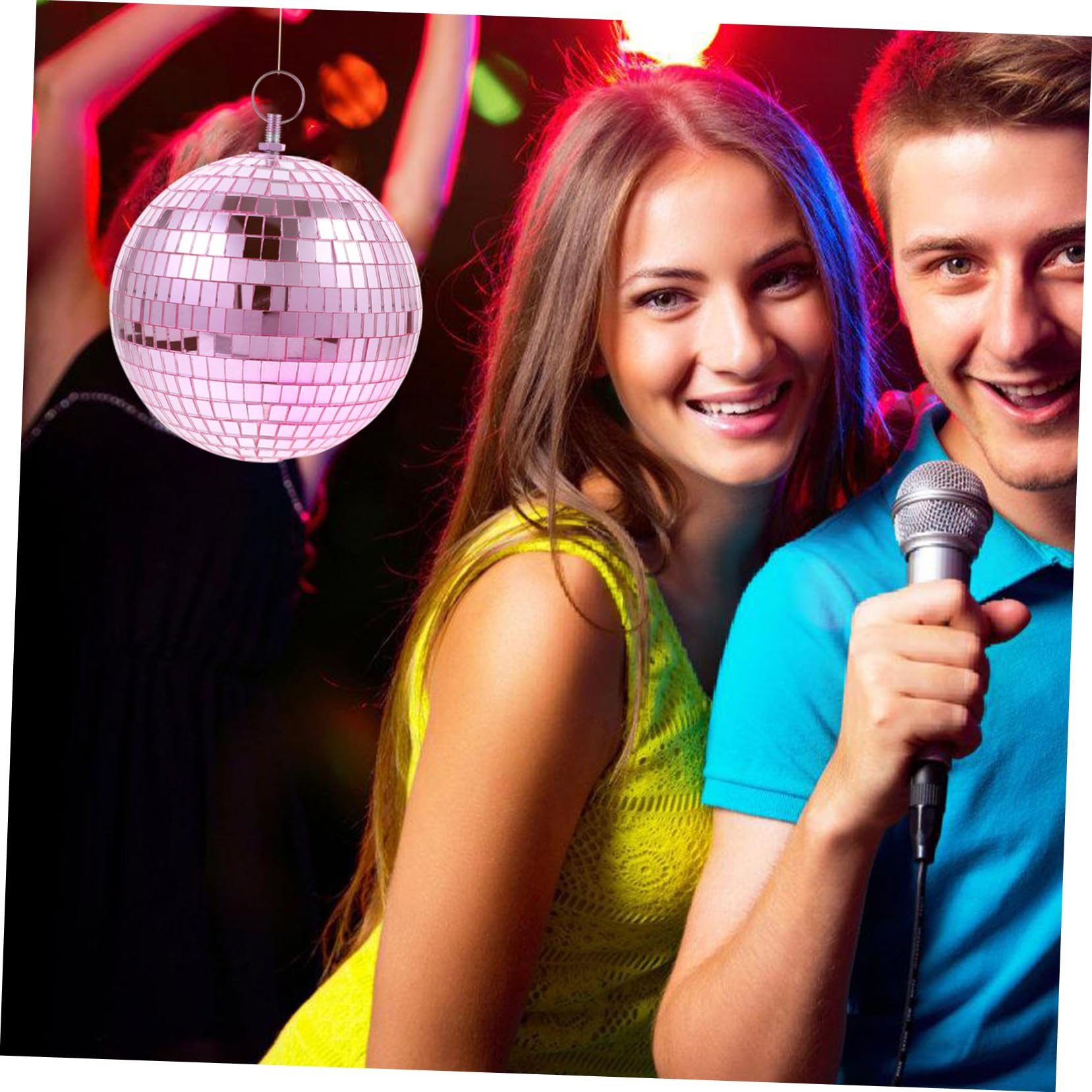 Levemolo Mirror Disco Ball Reflective Hanging Pendant Valentines Day Decor Wedding Party 15cm Diameter
