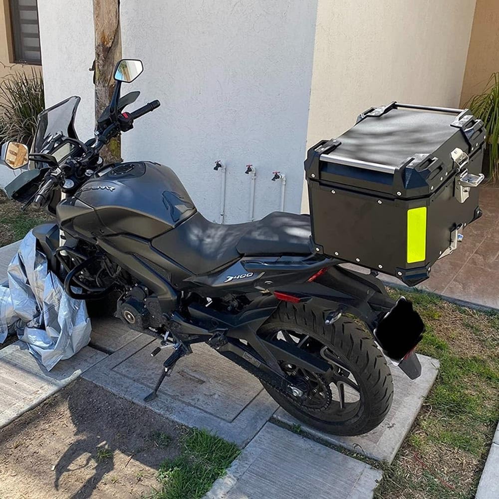 Valise pour Moto Top Case Moto 36L 45L 55L 65L Topcase avec Support De Montage Universel pour Deux-Roues, Moto, Scooter, Quad(Noir,55L)