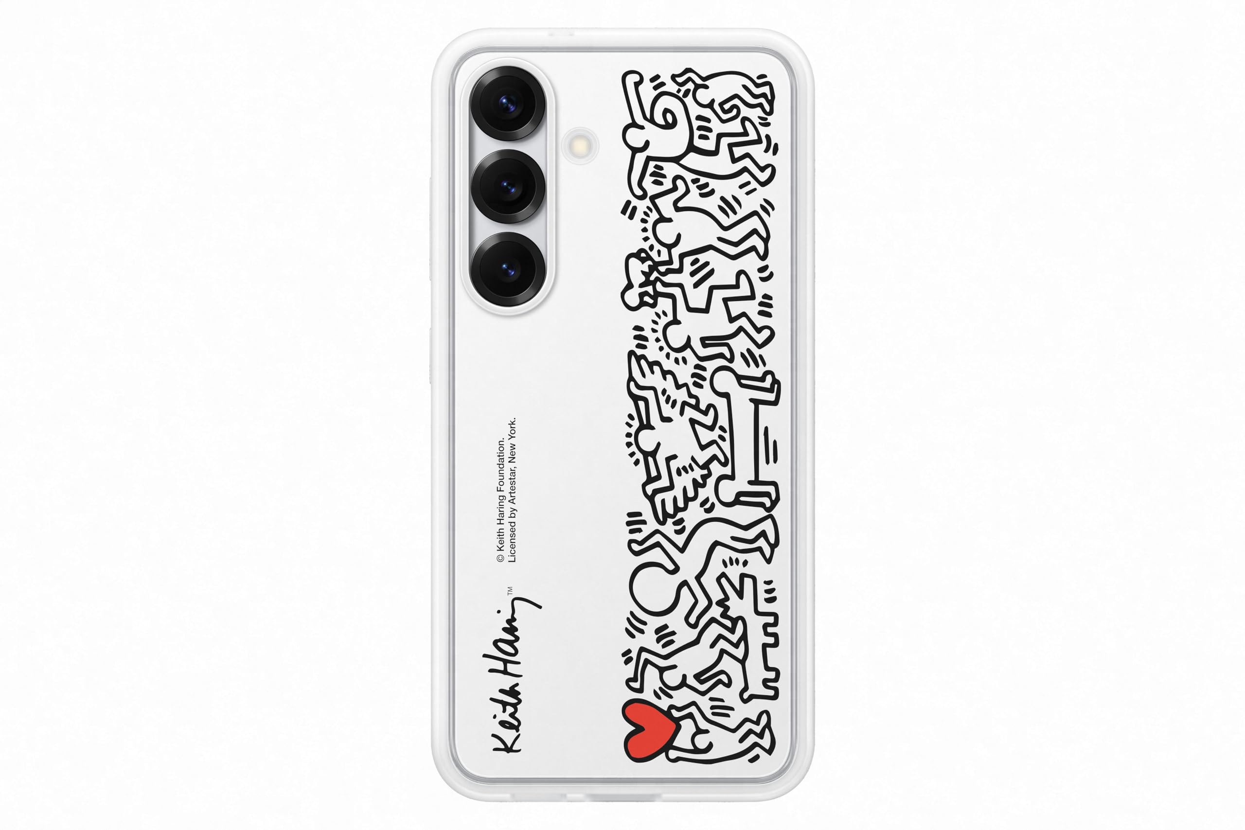 Samsung Flipsuit Case EF-MS931 für das Galaxy S25, Smartphone-Cover im Keith Haring-Design, Handy-Hülle, Schutz Case, Einlegekarten im Keith Haring-Design und neutral, Weiß