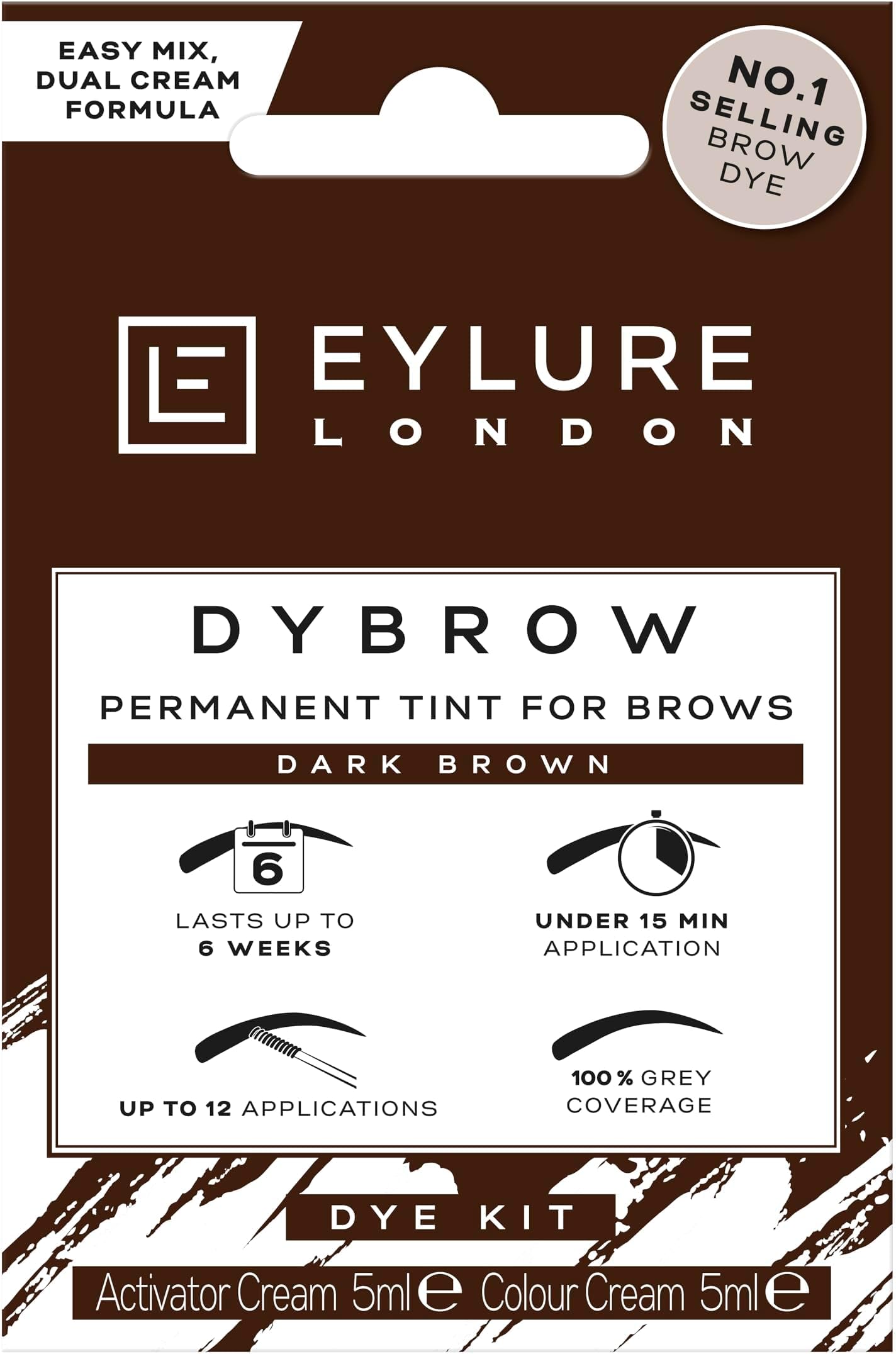 Eylure DYBROW Eyebrow Dye Kit, Dark Brown