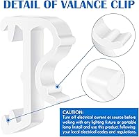 Vista 3 de Jetec Clips para ventana de cenefa ciega de 1 pulgada, clips de retención de cenefa de plástico blanco oculto (12 piezas)