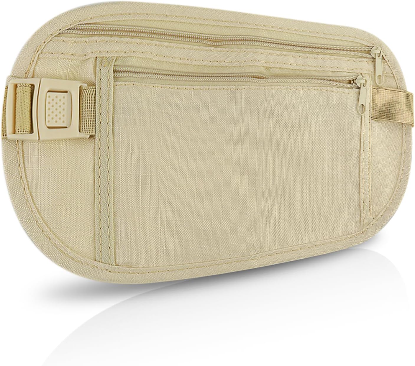 Boxiki Travel Geldgürtel, Unisex, Beige, für Reisen, leicht, verstellbar, sicherer Stauraum für Geld und Dokumente.