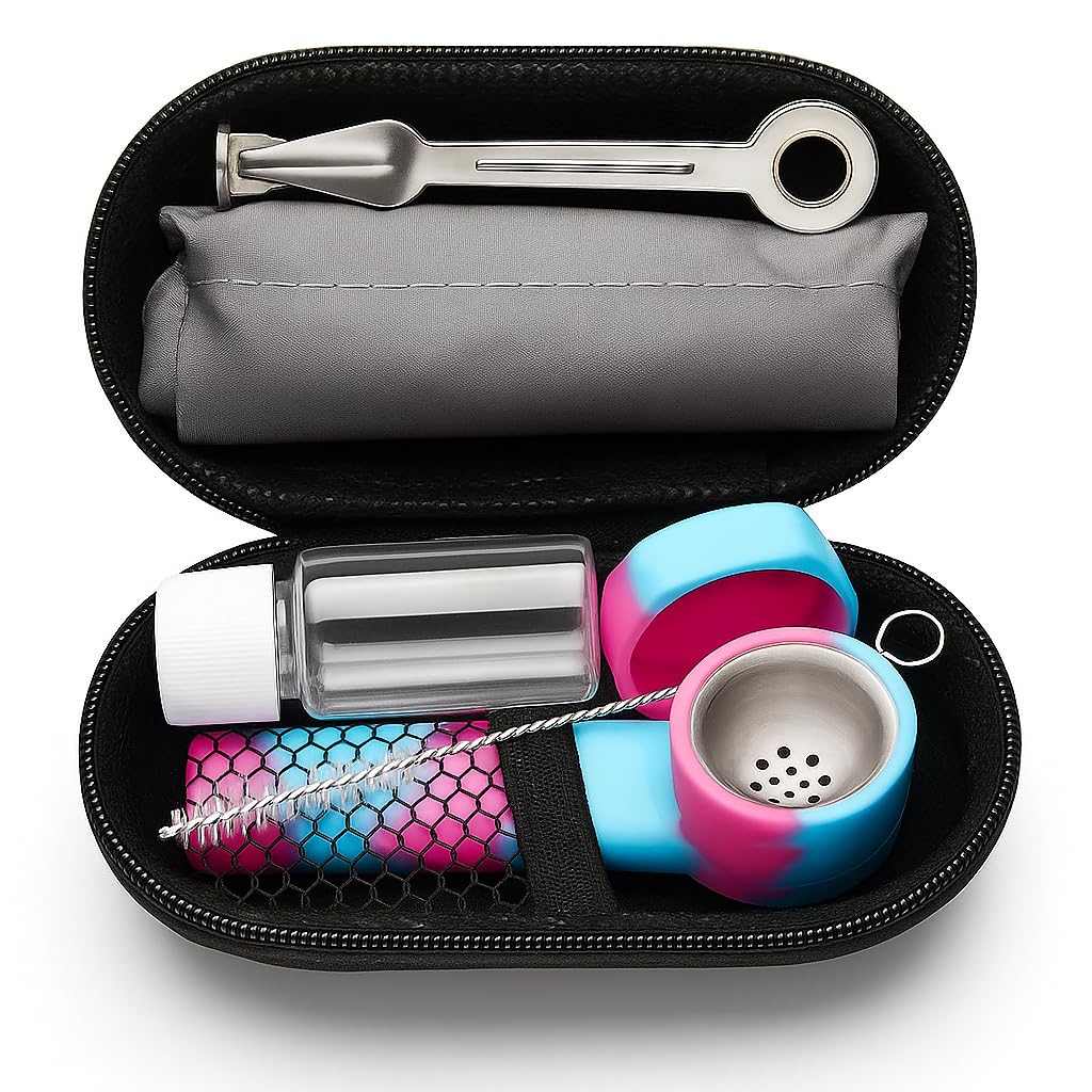 Portable Tobacco Pipe Set - Classic Retro Smoking Pipe Kit Comes with Full Set of Accessories, Premium Travel Set-1 (Set B) Z-B