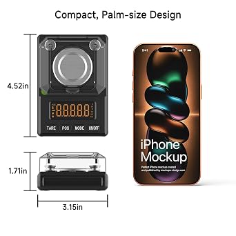 Milligram Scale 100g x 0.001g, MG Powder Scale with Selectable Auto Off, Built-in Bubble Level, 20g Calibration Weight Included, USB/Battery