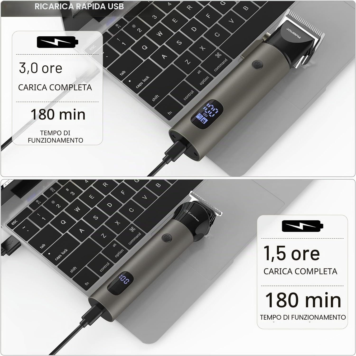 Solimpia Hair Clipper & Trimmer Professionale Barber Home Grooming Kit Ricaricabile Elettrico Beard Body Hair Trimmer Cordless Hair Clipper per Uomini Regalo Del Bambino