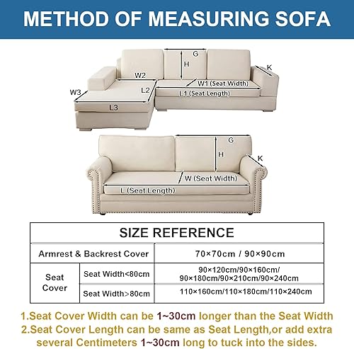 Miniatura 6 de TOPCHANCES Funda de sofá modular, antideslizante, gruesa, de terciopelo, de felpa, para sofá y respaldo, para sala de estar, mascotas, niños,