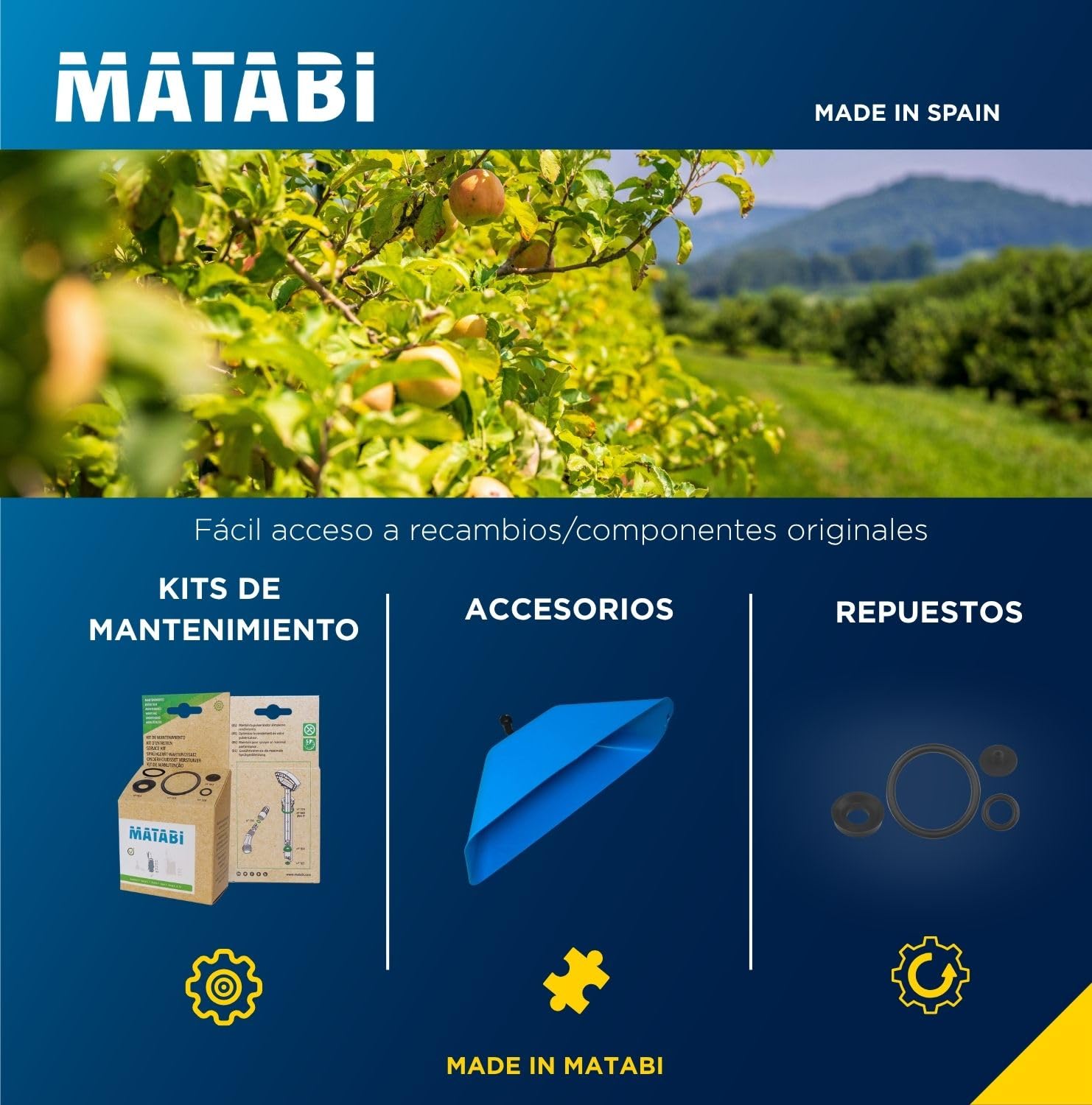 Matabi e7 Pulverizador Eléctrico 5L -Autonomía 50L Sistema Start/Stop USB-C | Sulfatadora Batería con Manguera 1,3m - Boquilla Cónica Regulabre - Indicador Led - Lanza 36cm - Para Jardín y Huerto