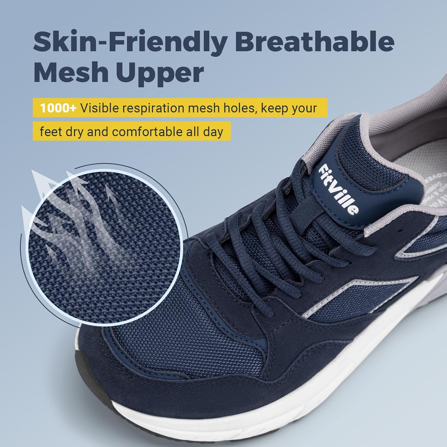 FitVille Extra Wide Walking Shoes Men's Wide Width Workout Sneakers with Arch Support for Flat Feet Heel Pain Relief - Image 5