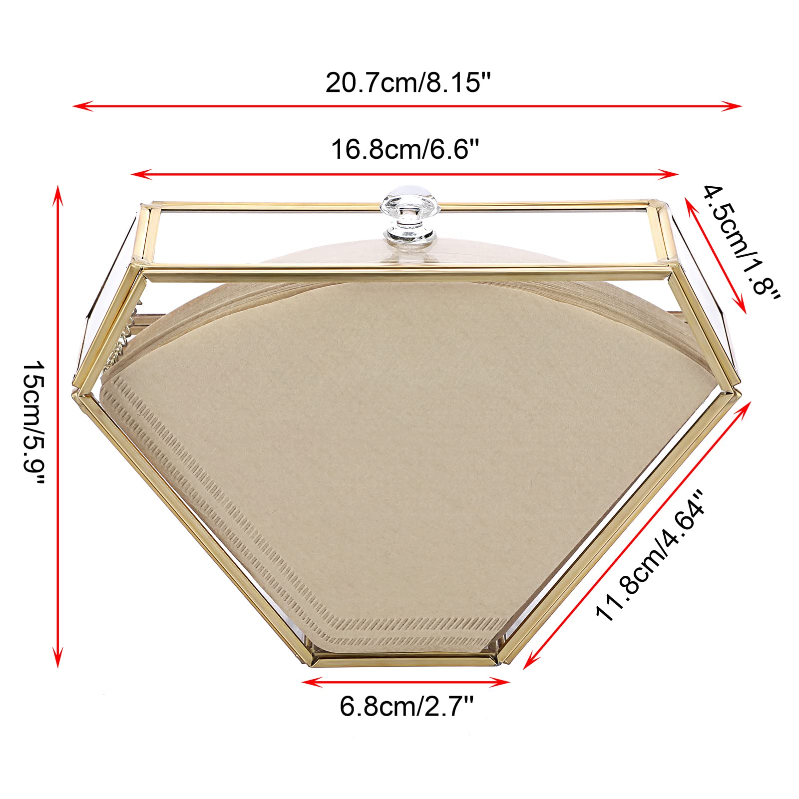 Porta filtro caffè – V60 universale V01/V02, filtro di carta per caffè | filtri a ventaglio in acrilico dispenser di carta | organizer per filtri da