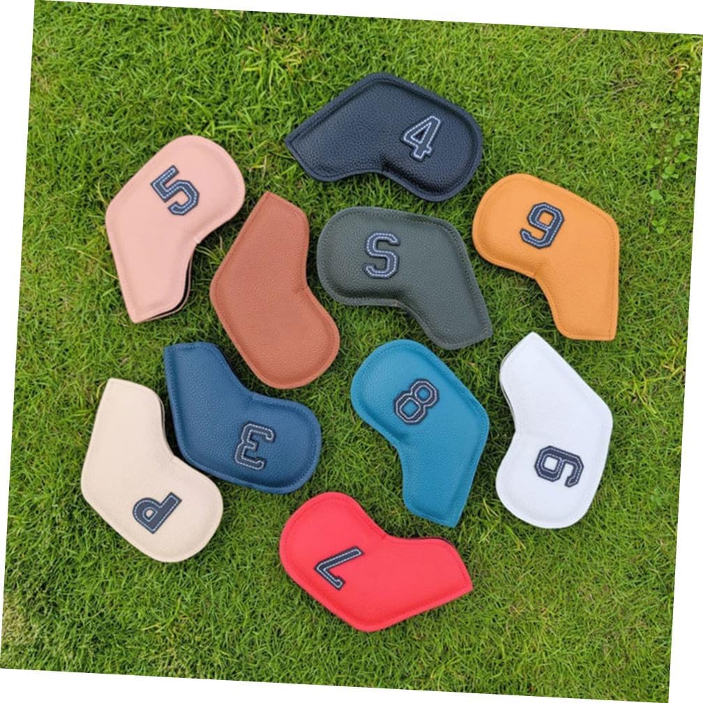 Pu Leather Golf Club Putter Sleeve and Iron Head Covers Set Universal Golf Putter Cover with Double-Sided Numbering for Sports Use