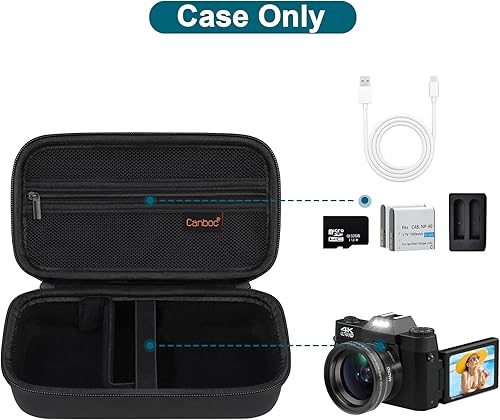 Miniatura 2 de Canboc Funda para cámara digital 4K para FemivoIWEUKJLOVETEKVJIANGER 4K 48MP Vlogging para fotografía y video, bolsa para cámara de vlog para