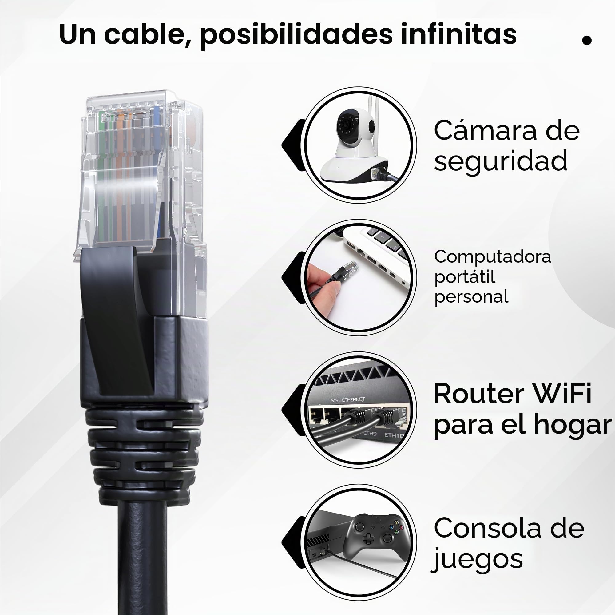 Mr. Tronic Impermeables Exteriores Cable Ethernet Cat 6 De 100m, Bulk Cable de Red LAN Para Internet Rápida & Fiable - AWG24 Cat6 a Granel, 1 Gbps Internet UTP CCA (100 Metros, Negro)