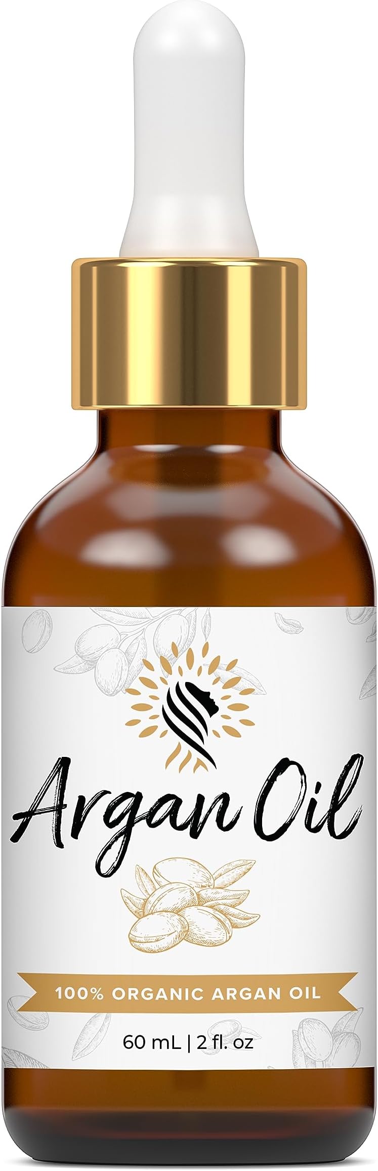 - 100% Pure Organic Moroccan Argan Oil for Hair, Skin, Nails, Cuticles, Face & Beards - Cold Pressed, Unscented - Filtered Through Cotton & Charcoal - All Natural Moisturizer - 2 Fl Oz