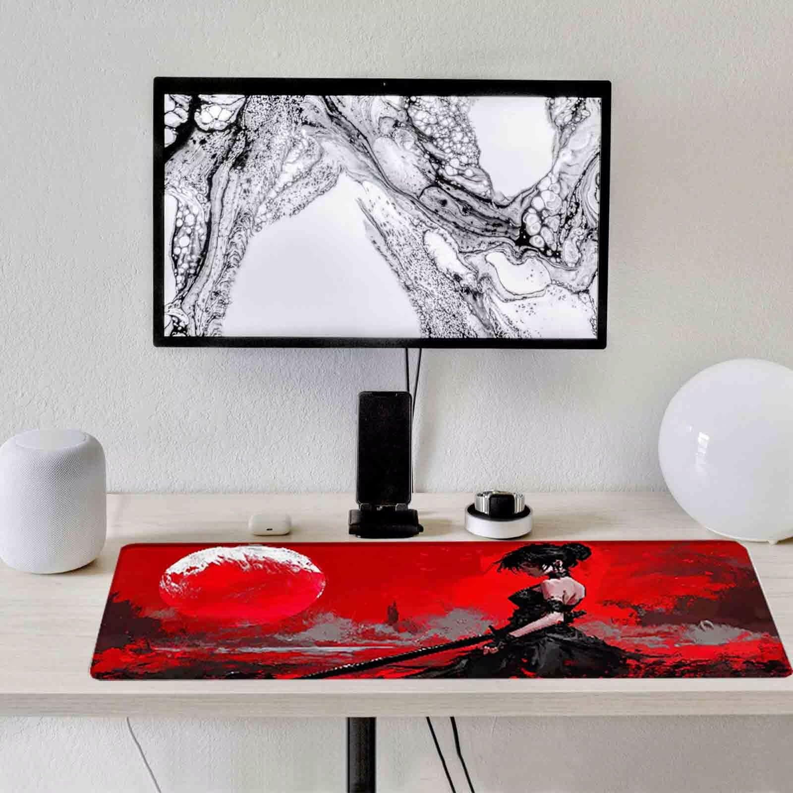 Czerwona podkładka pod mysz kreskówka XXL podkładka pod mysz 1200 x 600 mm podkładka pod mysz ze zszytymi krawędziami i antypoślizgową gumową podstawą podkładka pod mysz XXL do komputera, laptopa