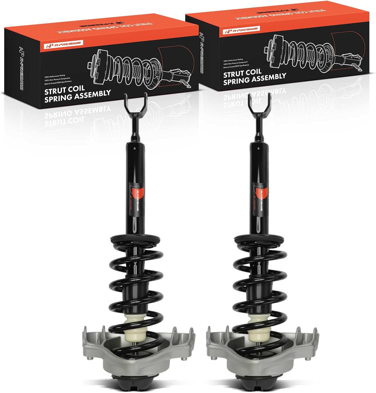 A-Premium Front Pair (2) Complete Strut and Coil Spring Assembly Compatible with Audi 2006-2011 A6, 2005-2011 A6 Quattro, 2.8L 3.0L 3.2L 4.2L