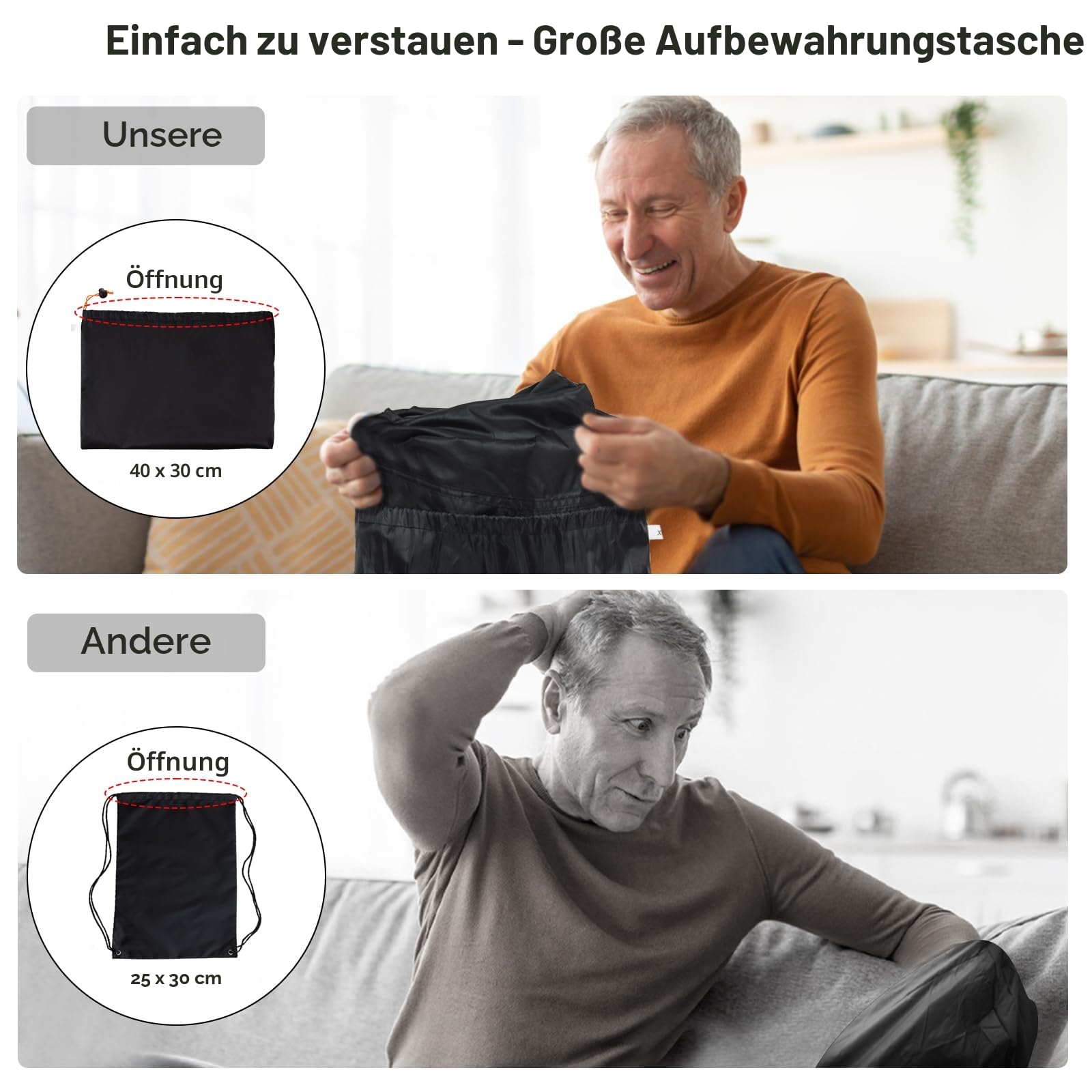 420D Elektromobil Abdeckhaube - Wasserdicht & UV-beständig - Universell passend für die meisten Mobilitätsscooter - Extra-starkem Gummiband - Ideale Abdeckplane für drinnen & draußen L (124x58x99 cm)