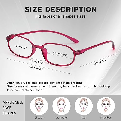 Miniatura 9 de Lentes de lectura para computadora con bloqueo de luz azul, ligeras, para mujeres y hombres.