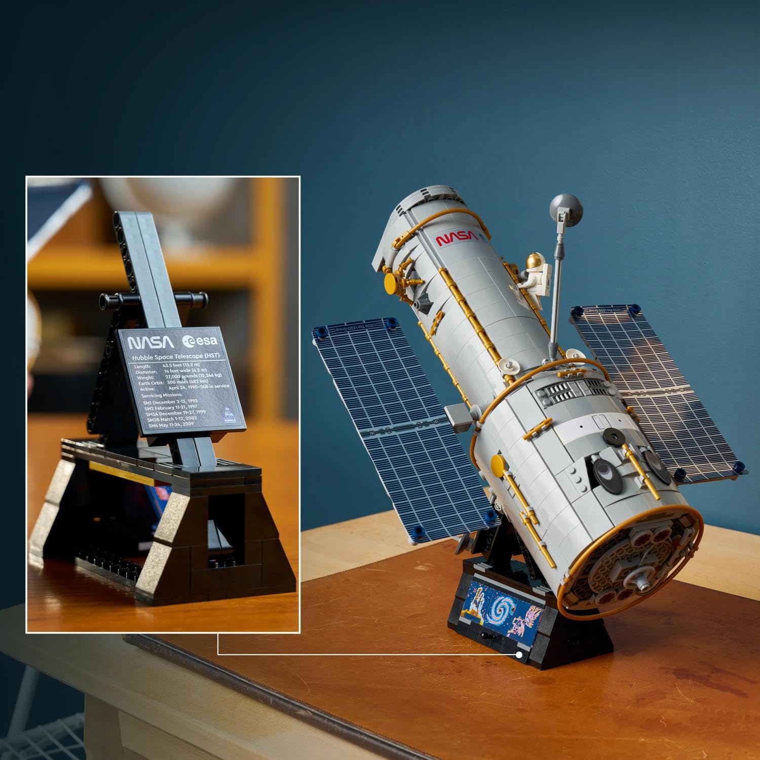 LEGO Icons Hubble-Weltraumteleskop - 3D Modellbau Kreativset für Erwachsene - Mint-Set mit beweglichen Sonnensegeln, Instrumentenschacht & Astronaut Minifigur - DIY Astronomie Geschenk - 11382