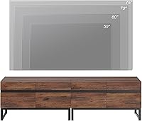 Vista 4 de WAMPAT Soporte de TV moderno 2 en 1 para televisores de hasta 75 pulgadas, centro de entretenimiento de TV de madera con gabinetes de almacenamiento
