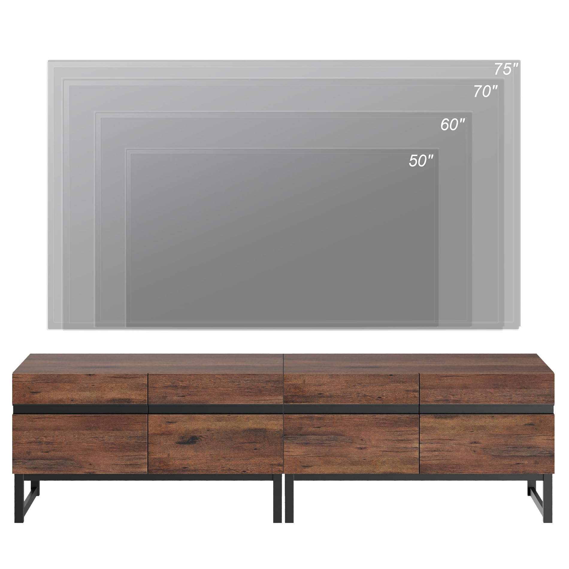 Tv Table Wampat 3 In 1 Modern TV Stand For Up To 110 Inch TVs, Wood 50 ...
