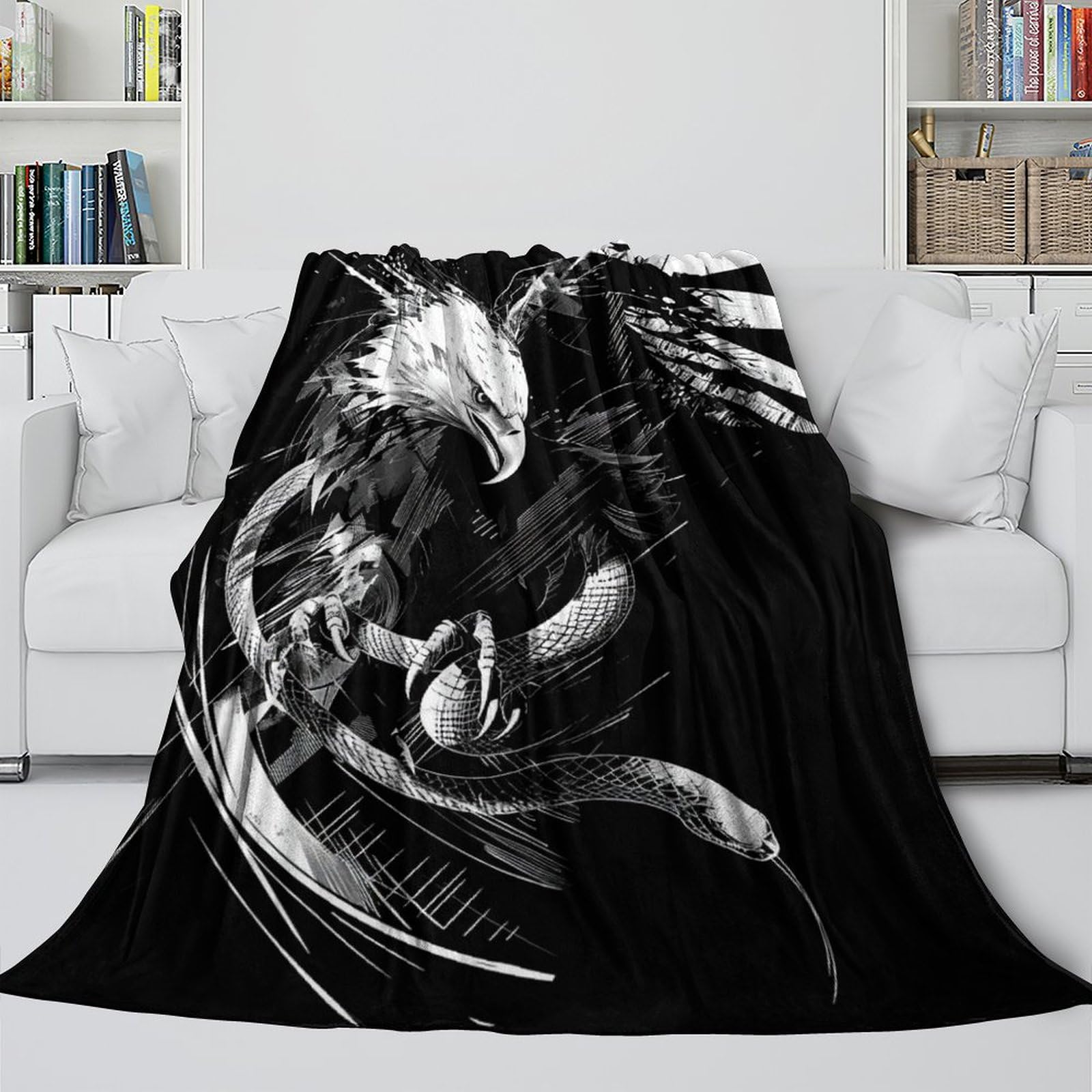Coperta morbida in pile di flanella con aquila, regalo di compleanno per amici e familiari, regalo di Natale per amici e partner, coperta natalizia per divano e letto, 180 x 200 cm
