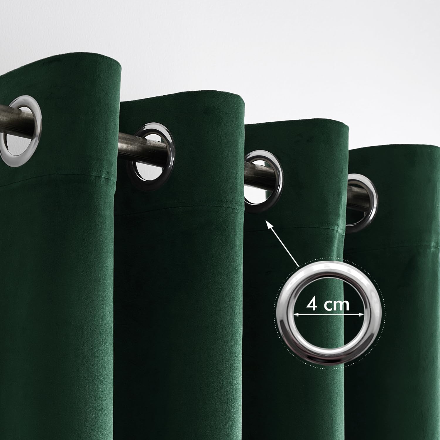 Woaboy Velvet Curtains 90 Drop Emerald Green Curtain for Living Room Thermal Blackout for Bedroom Luxury Eyelet Drapes Soft Window Treatment Insulated Soundproof & Room Darkening W 46 x L 90 2 Panels - Image 2