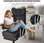 Big et Président du Bureau de haut niveau, Président du bureau de direction avec l ' appui de Lumbar400bls Comfy Chaises d'ordinateur inclinables ergonomiques haut dossier, Roues pivotantes et repose-pieds rétractables