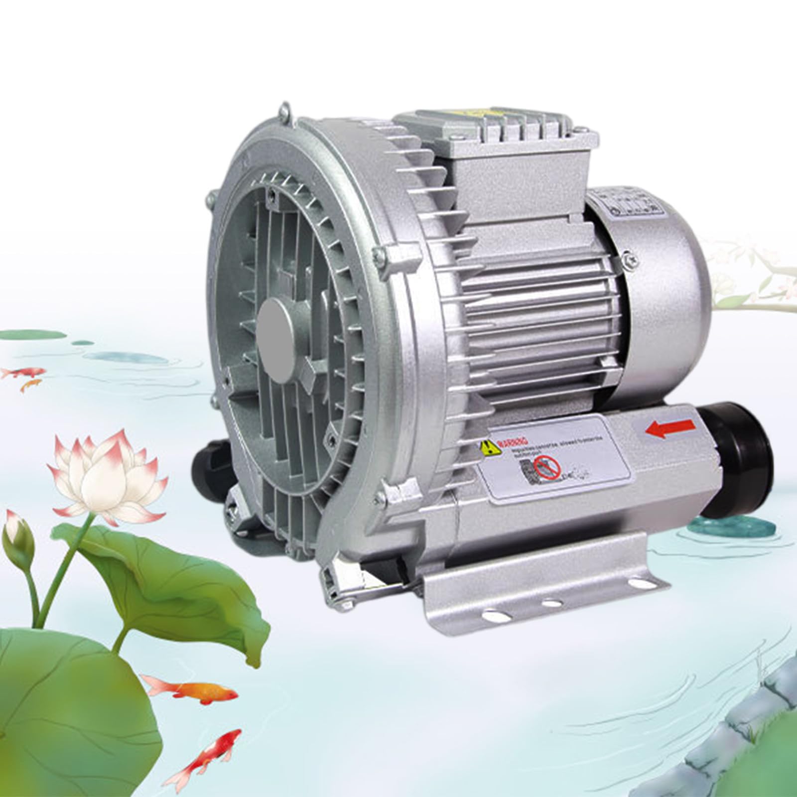 SENJINGHUA Regenerative Blower 23-50m³/h, High Pressure Vortex Ring Gas Pump for Sewage Aeration and Industrial Air Blowing/Suction 350W