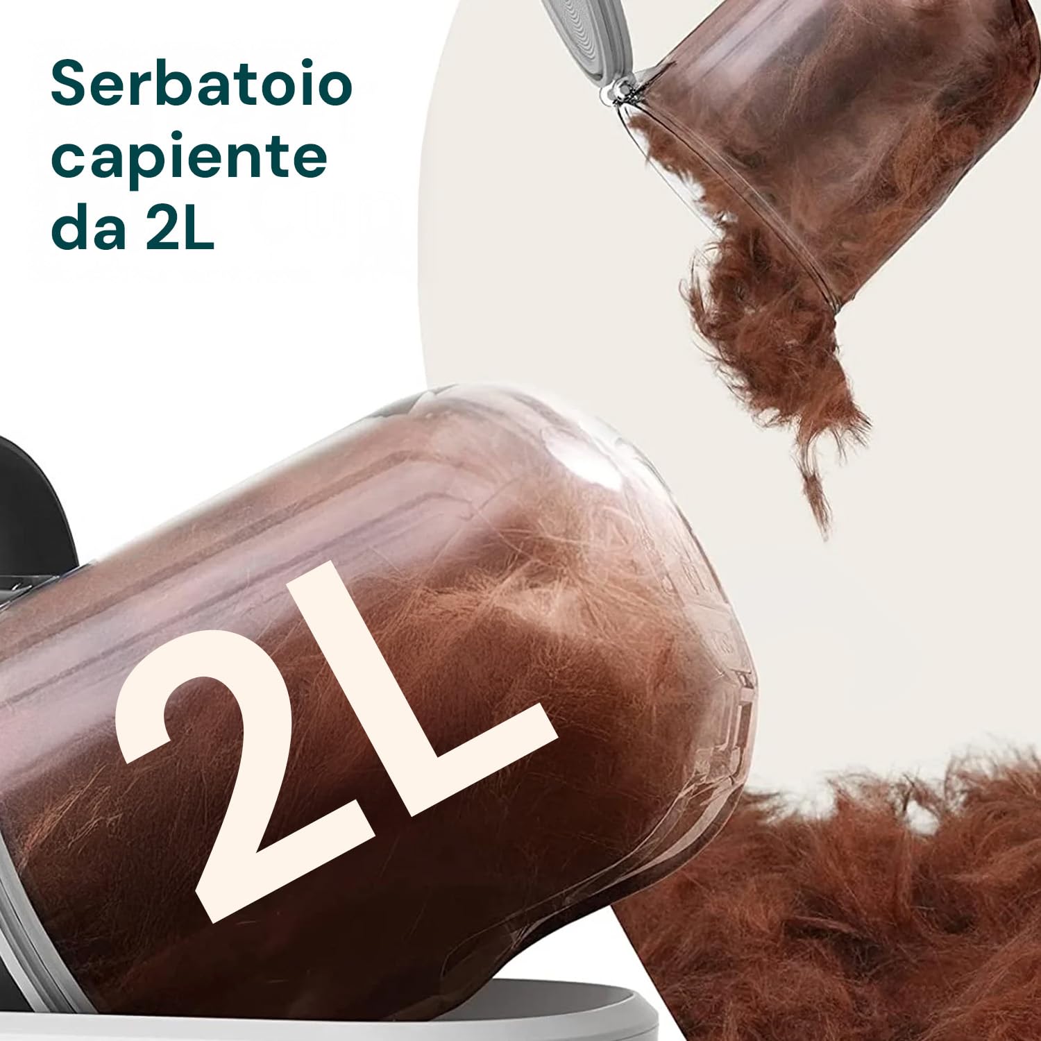 Kit Toelettatura 3in1 per Cani e Gatti - Spazzola, Tosatrice e Aspirapeli – 3 Velocità 350W - Serbatoio 2L e Tubo 1,6m - Toelettatura Completa per Pelo Lungo e Corto - 22x32x13cm