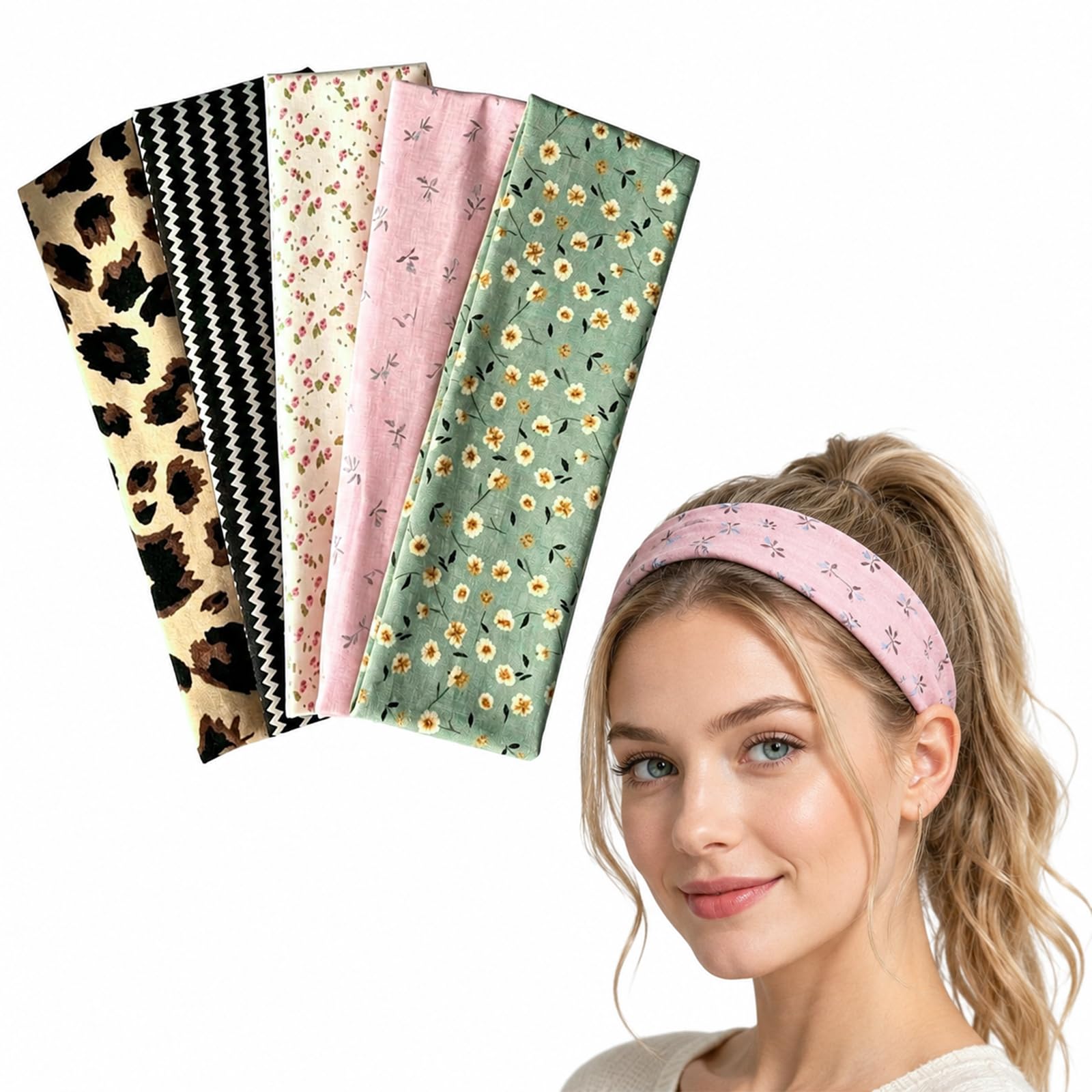 5 fasce elastiche per capelli da donna