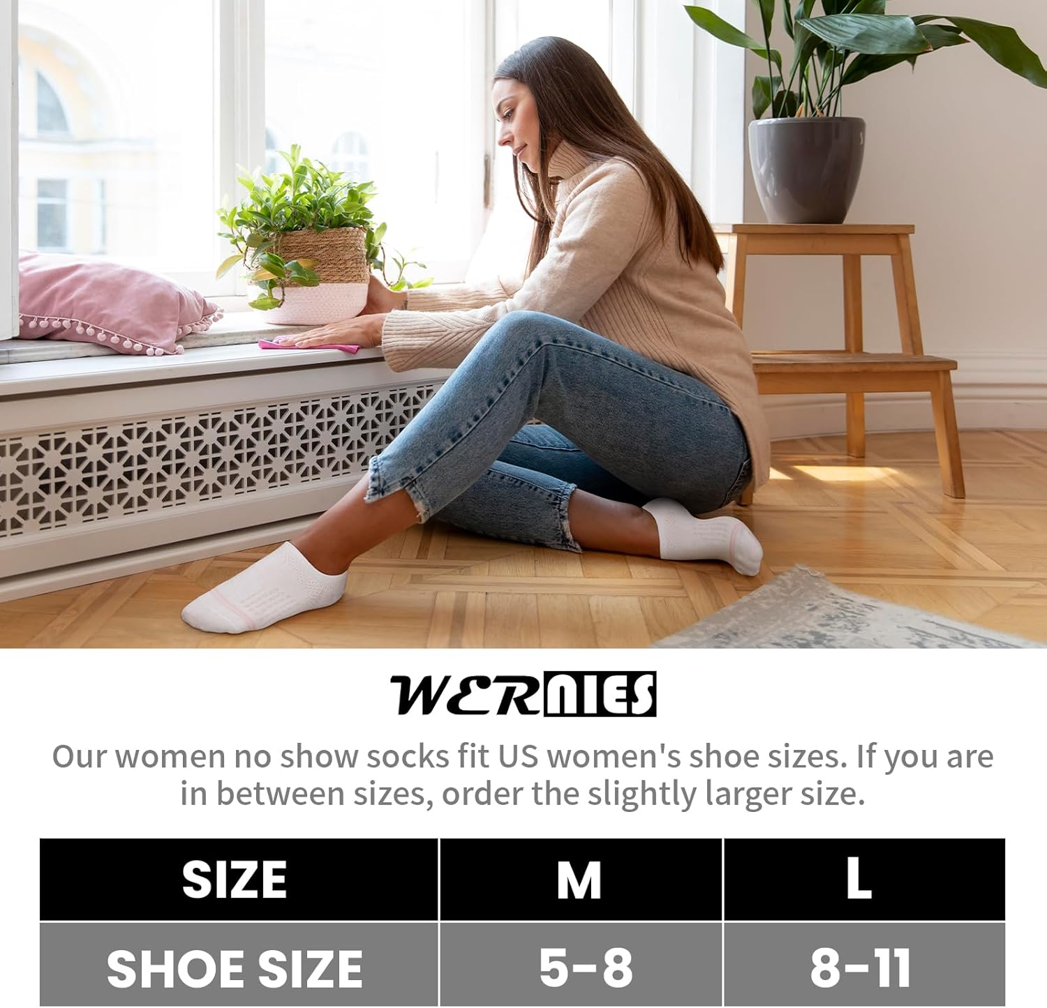 wernies No Show Socks Womens 10 Pairs Low Cut Ankle Socks with Non Slip Casual Invisible Liner Boat 5-8/8-11 - Image 2
