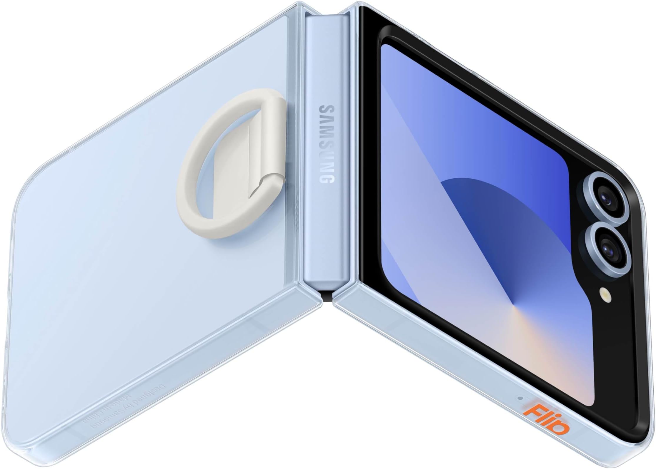 SAMSUNG Galaxy Z Flip 6 Clear Phone Case, Protective Cover with Built-in Ring, US Version, EF-QF741CTEGUS, Transparent