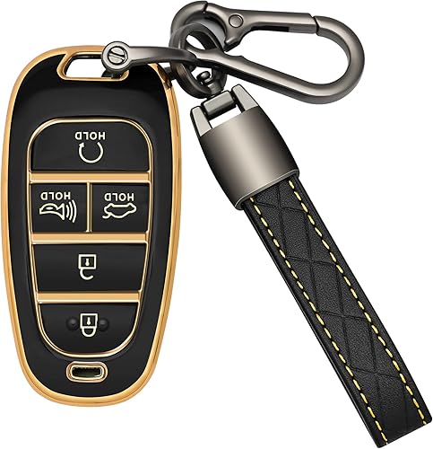 Funda para llavero Hyundai con llavero de poliuretano termoplástico (TPU), protección de 360 grados, compatible con Hyundai 2019 2020 2021 2022 2023