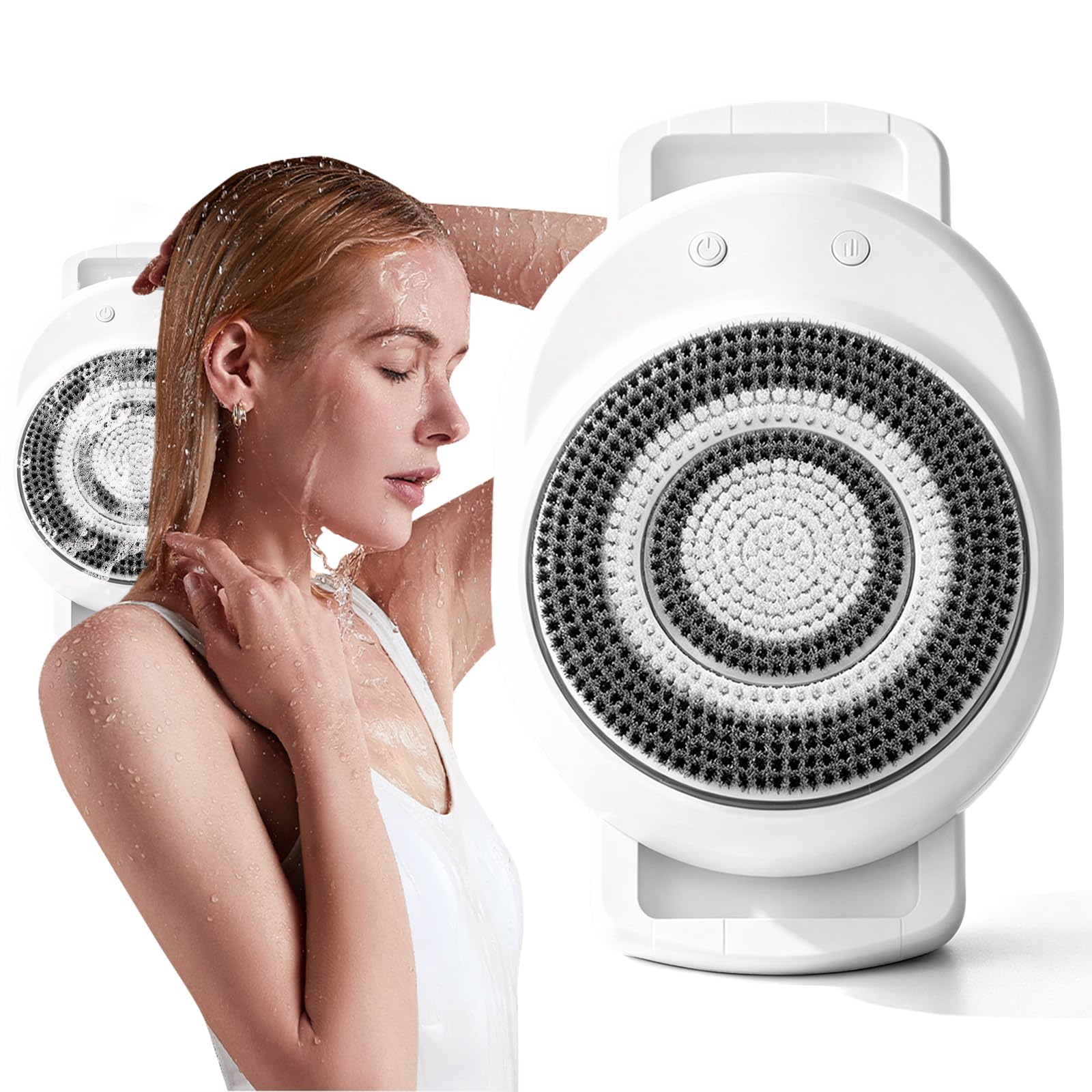 Brosse de Douche Électrique 18cm, Murale, 5200mAh, 3 Têtes