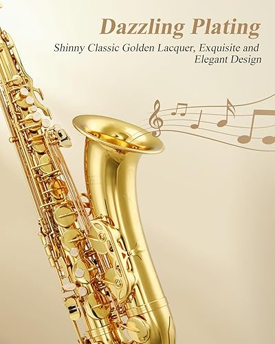 Vista 18 de Saxofón de bronce Eastar profesional Eb plano, kit completo para estudiantes principiantes con estuche de transporte, correas de boquilla, soporte
