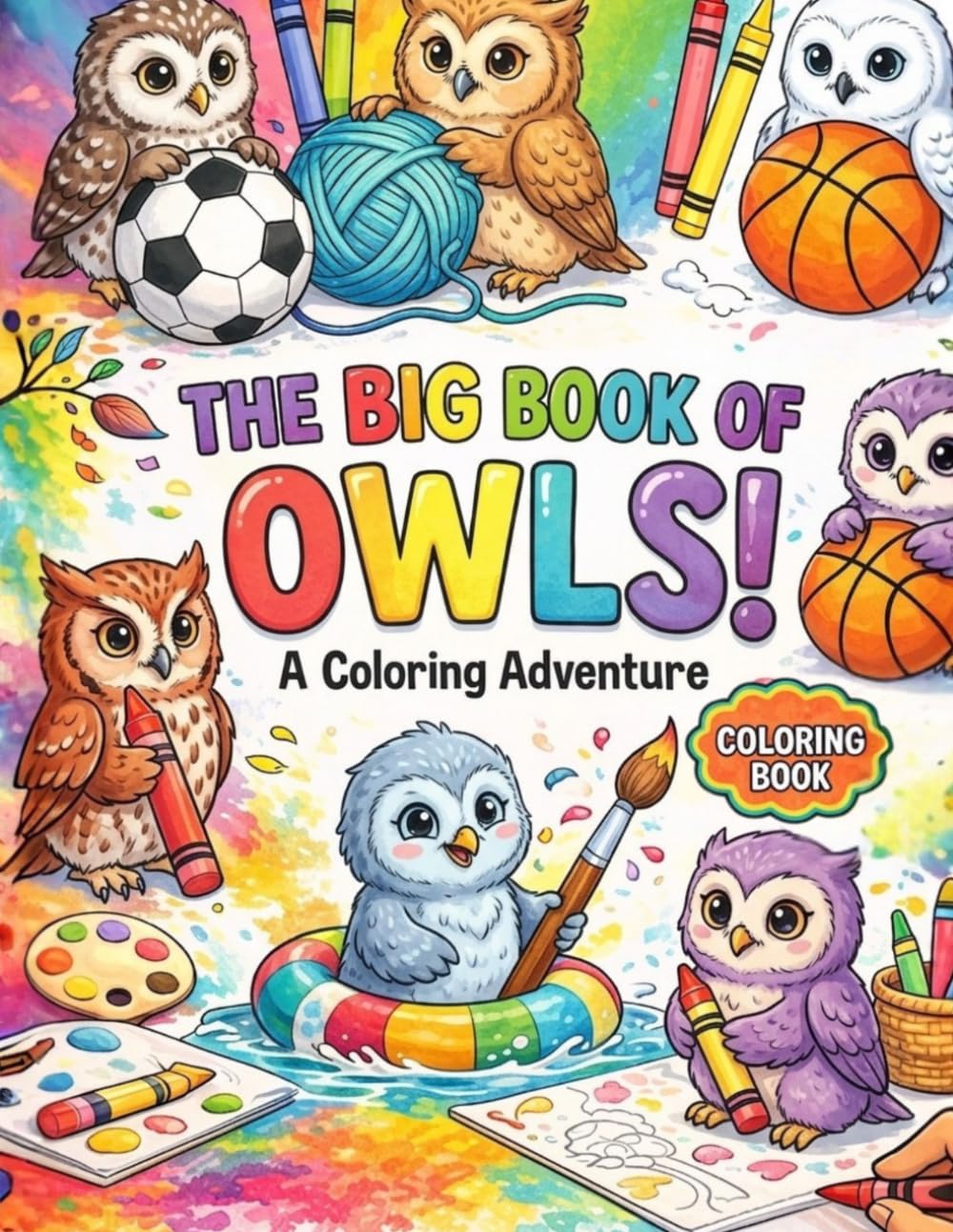 The big book of owls: Fun and Easy Owl Coloring Pages for Kids Ages 3–8 (The Big Book of Animals Coloring Adventures)