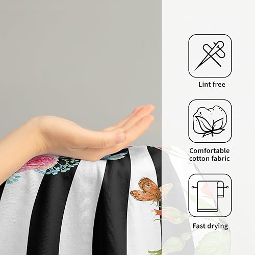 Vista 221 de Giwawa Juego de 2 toallas de mano de hojas marrones, toallas de baño bohemias suaves y delgadas, altamente absorbentes, decorativas, para cocina