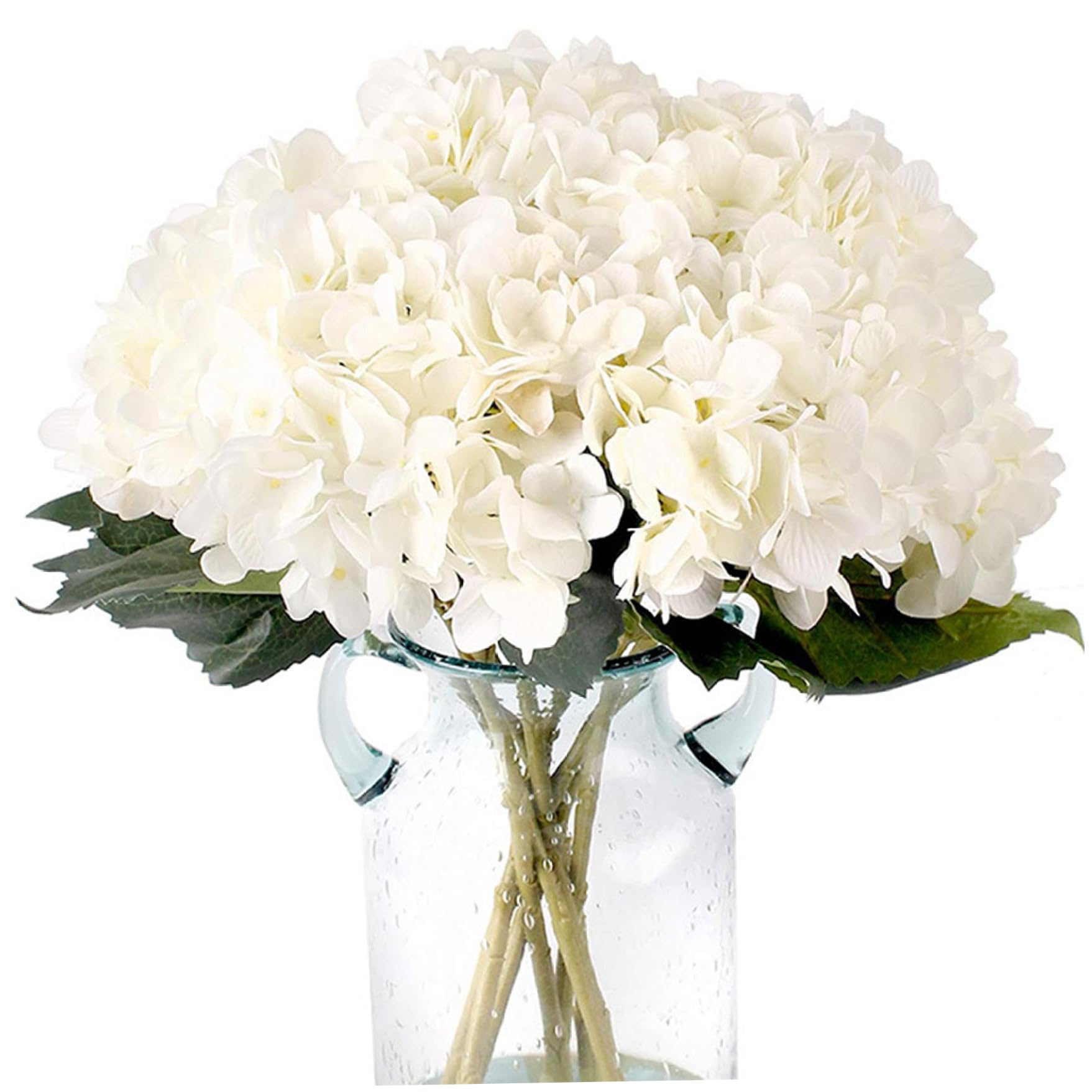 Lcarege Hydrangea Artificial Flowers, 6PCS 18.5 Inch Silk Hydrangeas, Lifelike Flowers with Long Stems for Home Table Centerpieces Wedding Party Decor