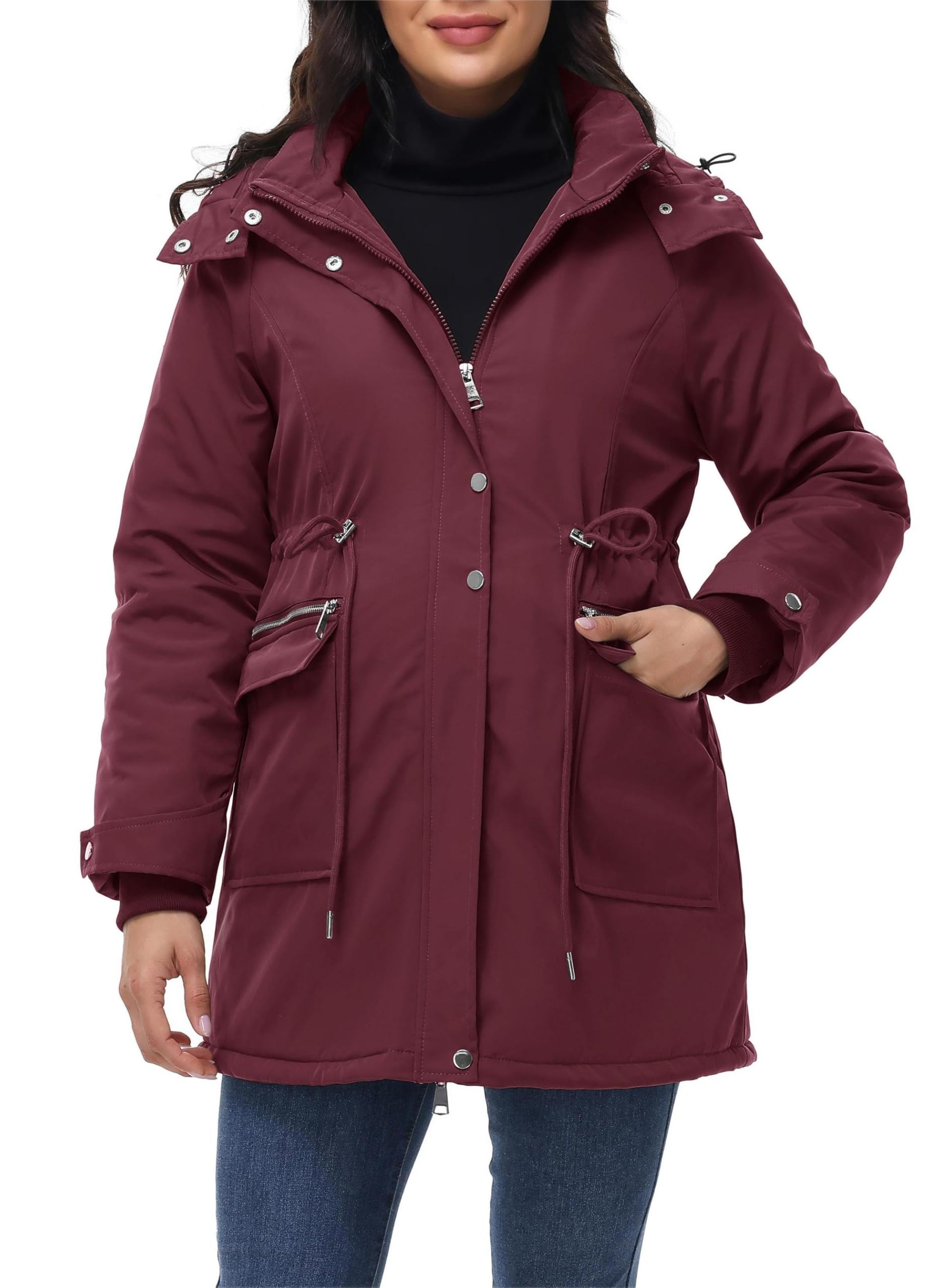 Maacie Giacca in cotone premaman giacca in cotone impermeabile con colletto rialzato 2024