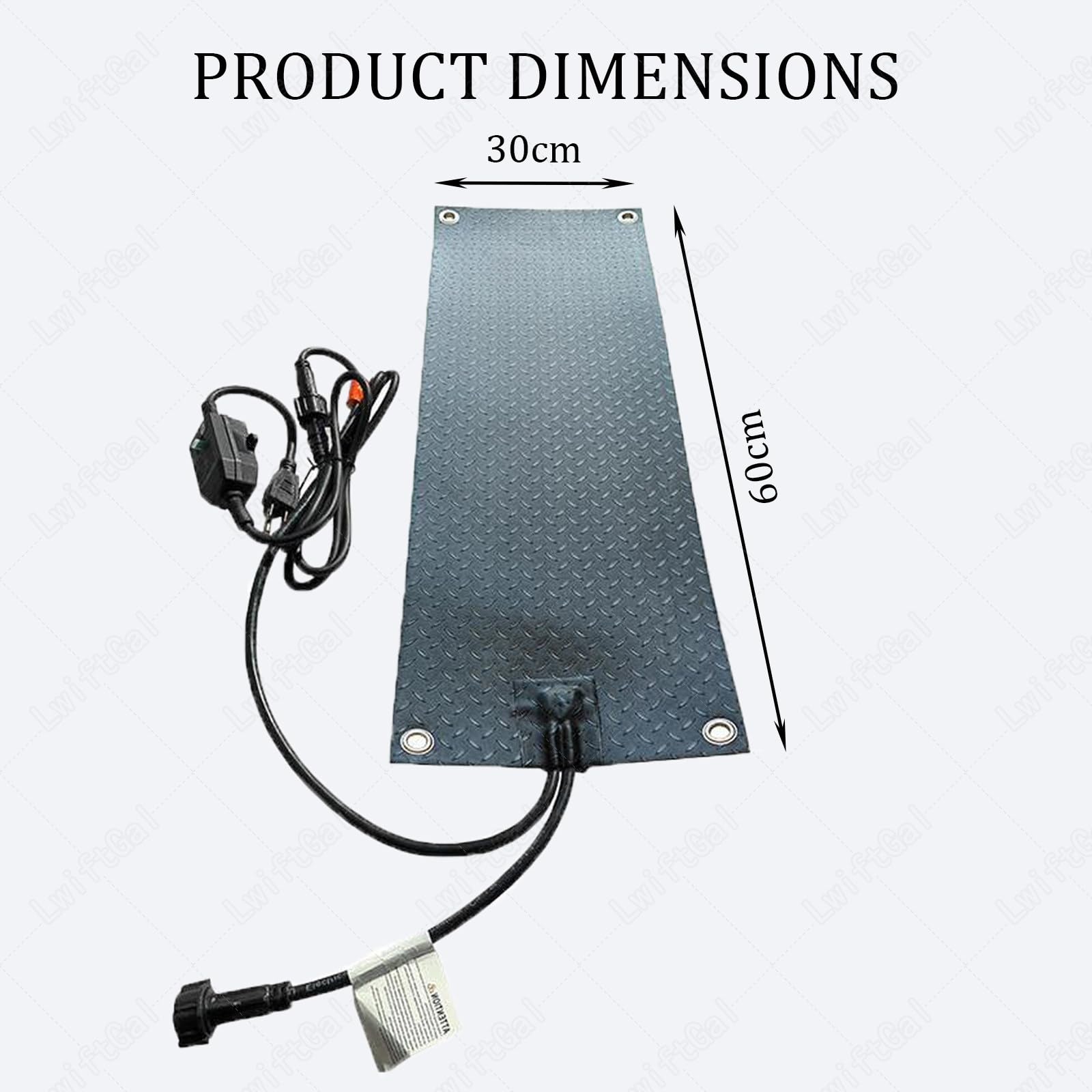 Tapete Calefactado para Derretir Nieve, Tapete De Goma Antideslizante para Exteriores, Almohadilla Calefactada Rectangular para Derretir Hielo En Invierno: Techos, Escaleras 1pcs-30 * 60cm