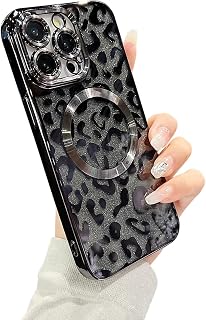 ZONRW for iPhone 14 Pro Max Case Magnetic,Leopard Cheetah Pattern, Black