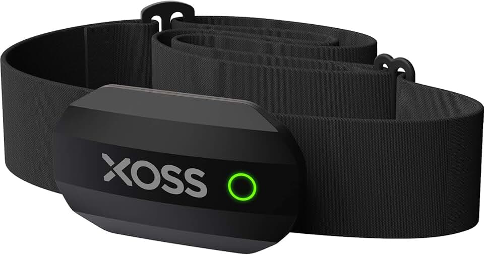 XOSS – Pulseira de peito com monitor de frequência cardíaca, Bluetooth 4.0, frequência cardíaca sem fio, com alça no peito, acessórios saudáveis, Black Bluetooth&ant+