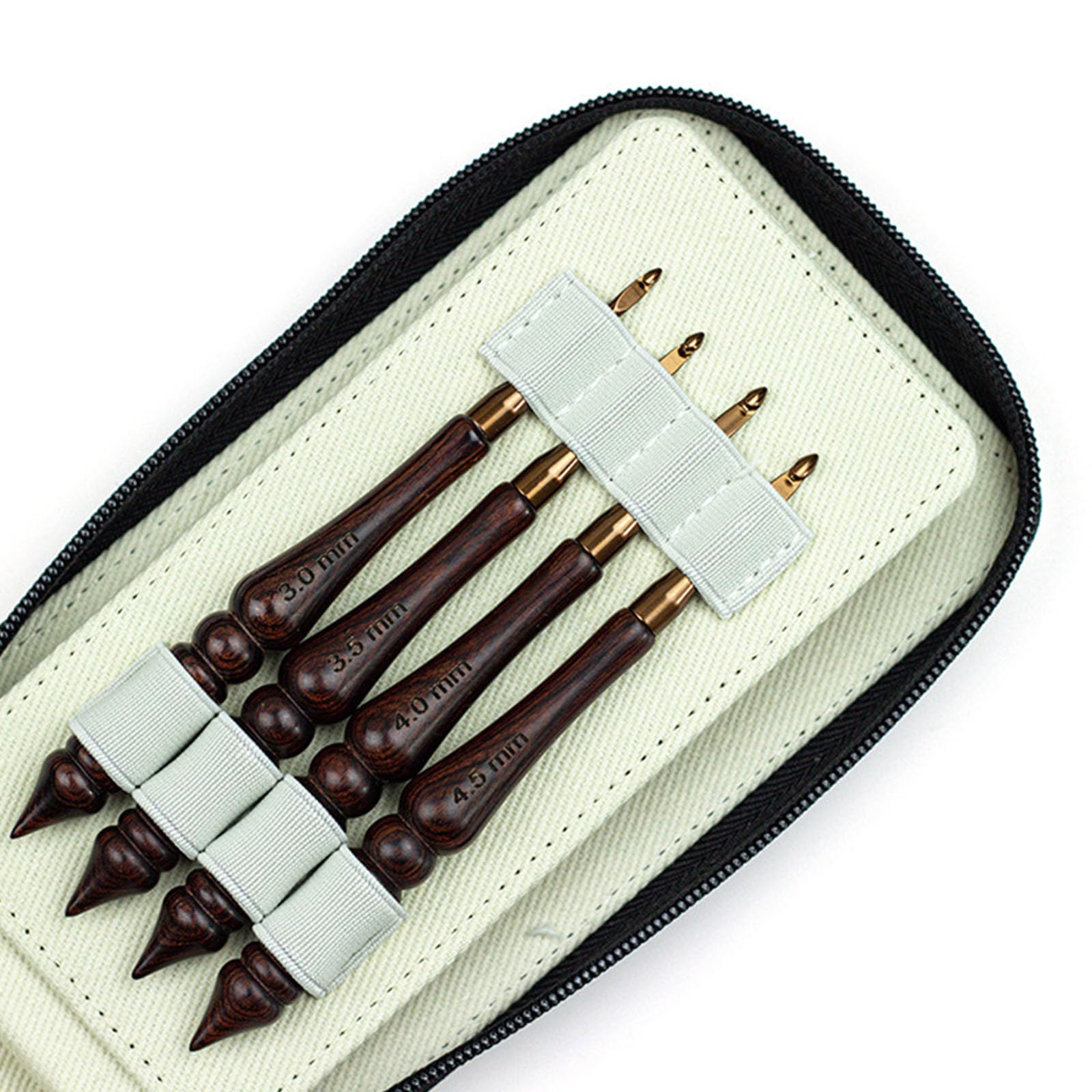 8 Uds Gancho de Ganchillo de Aluminio con Agarre ergonómico, de Madera de 3, 0-7, 0mm, Aguja de Gancho de Ganchillo para Bufanda para, artesanía de Punto, de café