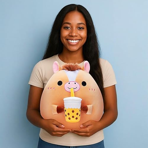 Miniatura 3 de Almohada de caballo original de 13.5 pulgadas, juguete de peluche de gran tamaño, suave y adorable, regalo para niños, mujeres y niñas