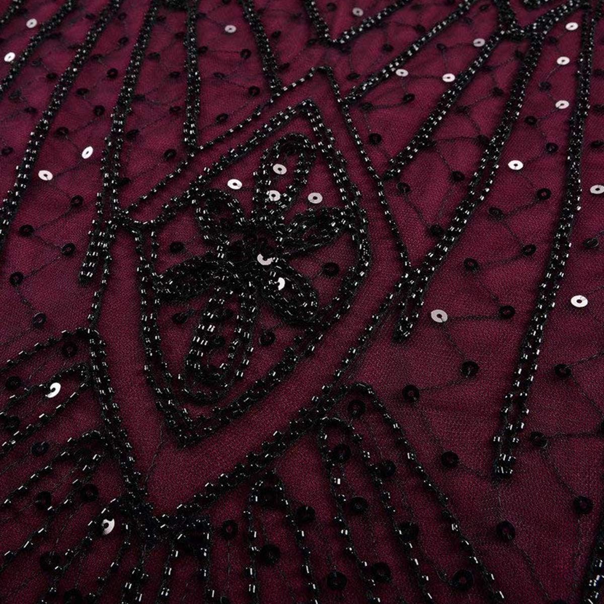 Women Vintage 1920s Gatsby Flapper Evening Party Dress V Neck Art Deco Sequins Mermaid Hem Cocktail Formal Long Maxi Gown - Image 2