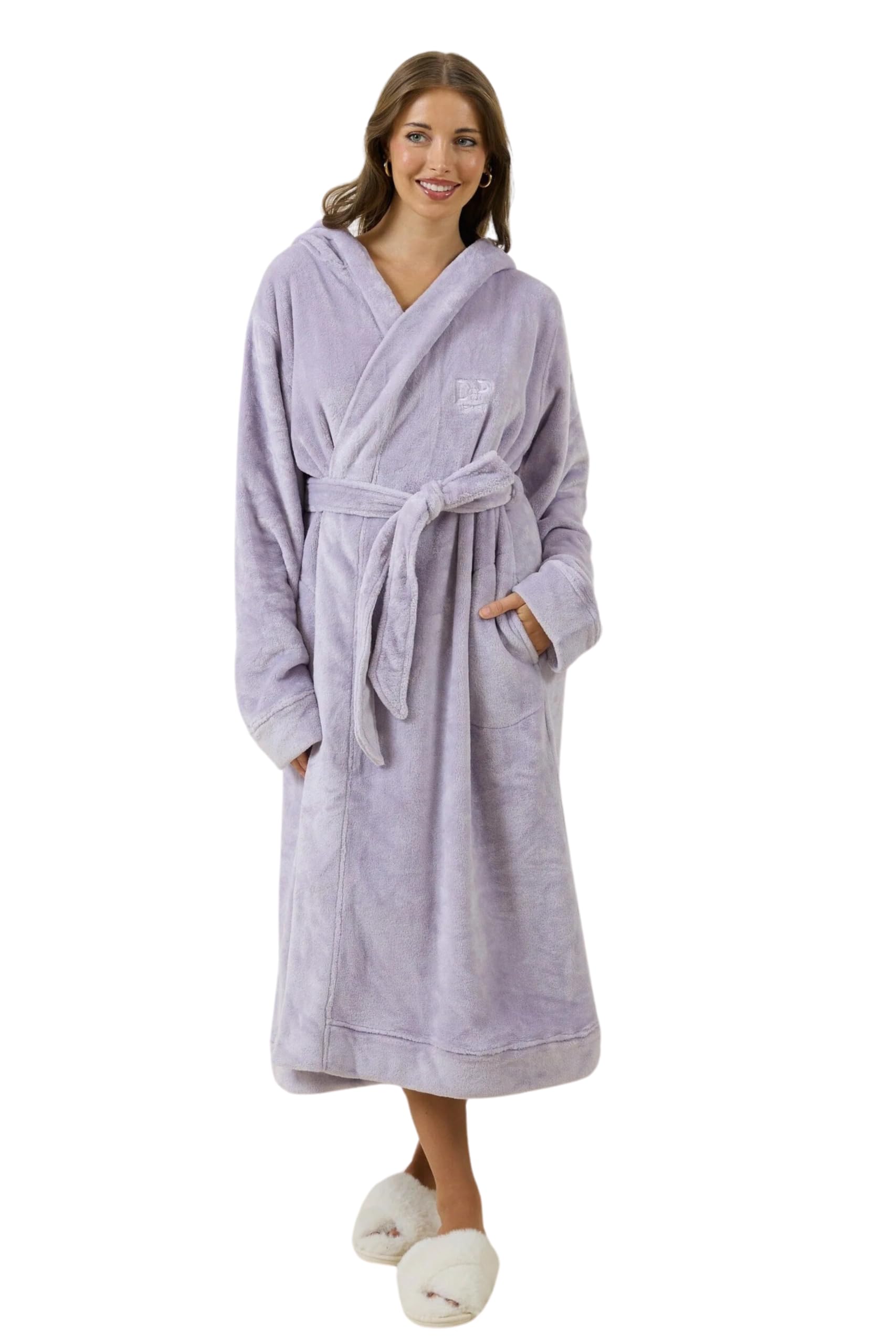 Women’s Plush Robe-Soft Cozy Bath Robe with Tie Waist-Women Robes Who Love Relaxing & Lounging While Matching with Their Dog