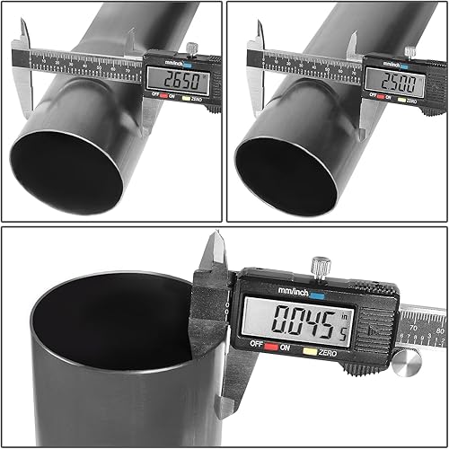 Miniatura 6 de DNA MOTORING ZTL-PP-25-0-RAW Tubo de escape recto de 18 pulgadas para bricolaje, 2.5 pulgadas de diámetro exterior, ajuste universal, acabado natural